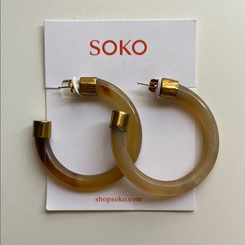 SOKO Reclaimed Horn Hoop Earrings